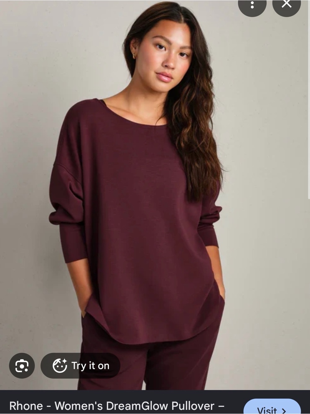 RHONE Women's DreamGlow Pullover - Burgundy